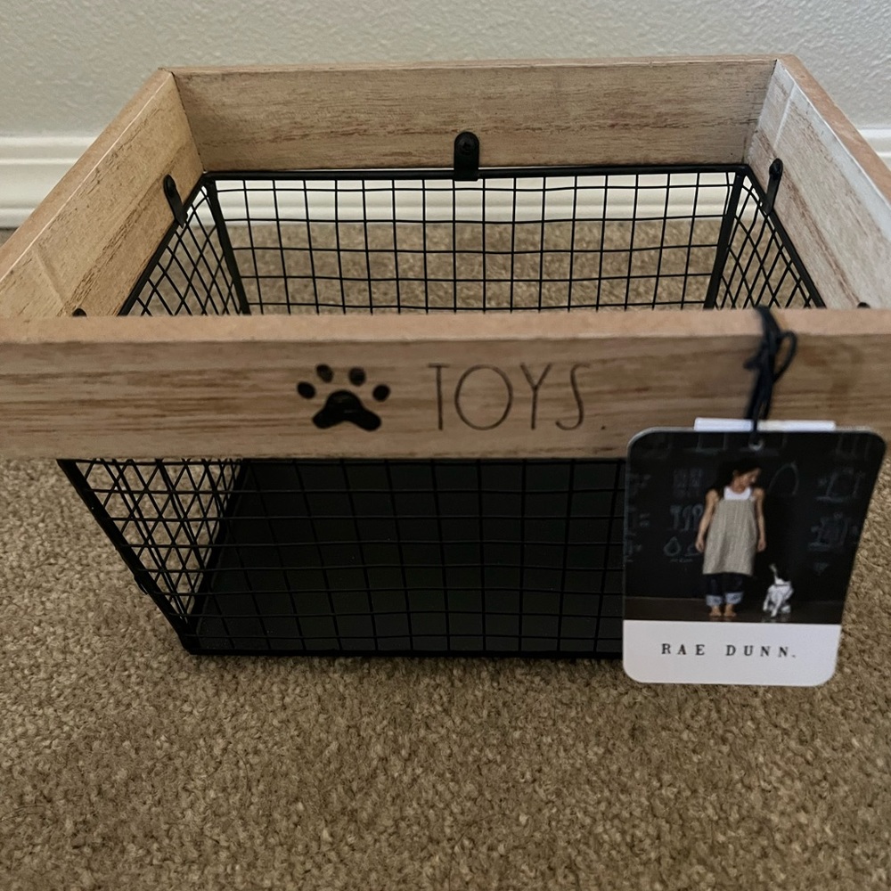RAE DUNN PET DOG/CAT TOYS BASKET